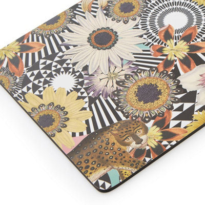 Pimpernel Placemats Floral Jungle Leopard Set of 6 Table Mats