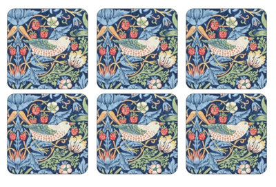 Pimpernel Strawberry Thief Blue Coasters Set of 6