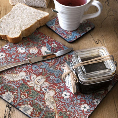 Pimpernel Strawberry Thief Red Placemats Set of 6