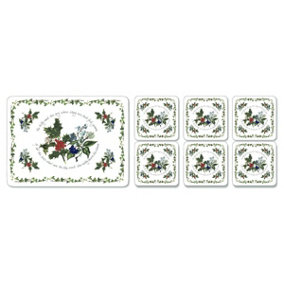 Pimpernel The Holly and The Ivy Placemats & Free Coasters Set of 6