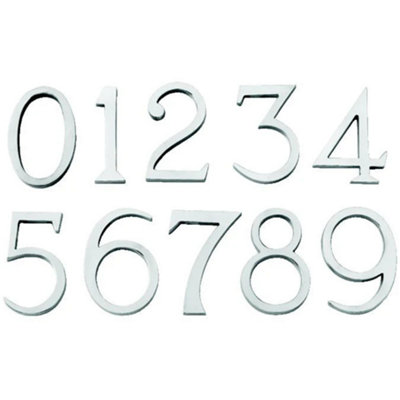 Pin Fix Polished Chrome Door Number (Numeral 7) - 2 Inches