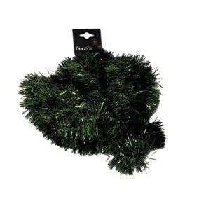 Pine Green Christmas Tinsel Garland 2.7M Black Shiny Christmas Tree Tinsel