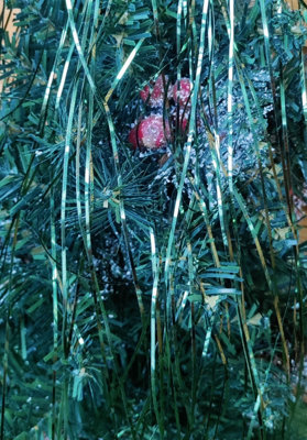 Pine Green Lametta Foil Tinsel Garland Strand Christmas Tree Decor 50x40cm