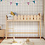 Pine Wood Loft Bed for Kids Room with Fence Rails
