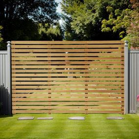 Pine Wooden Garden Fence Panel Privacy Picket Fence Panel H 2ft x W 6ft