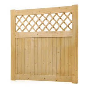 Pine Wooden Garden Gate Outdoor Door Fence Gate with Latch W 120 cm x H 120 cm