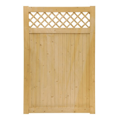 Pine Wooden Garden Gate Outdoor Door Fence Gate with Latch W 120 cm x H 180 cm
