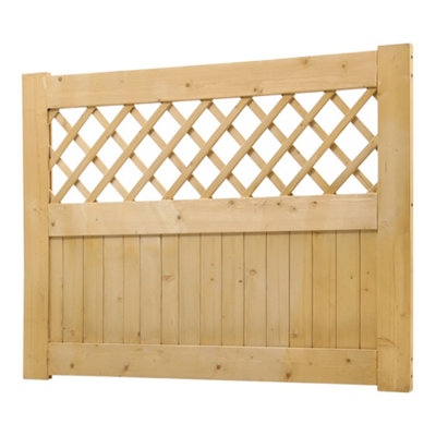 Pine Wooden Garden Gate Outdoor Door Fence Gate with Latch W 120 cm x H 90 cm