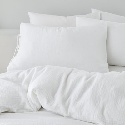 Pineapple Elephant Bedding Afra Cotton Muslin Duvet Cover Set with Pillowcases White