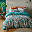 Pineapple Elephant Bedding Carnival Animals Duvet Cover Set with Pillowcases Teal