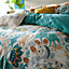 Pineapple Elephant Bedding Carnival Animals Duvet Cover Set with Pillowcases Teal
