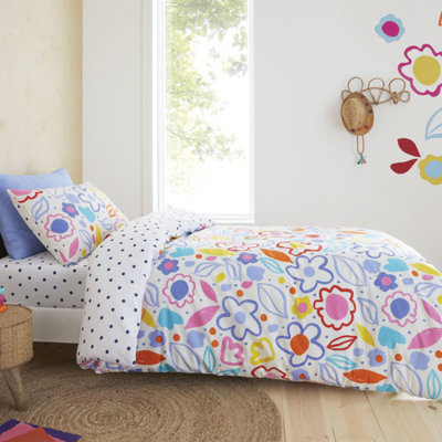 Pineapple Elephant Bedding Kids Blomme Floral Cotton Duvet Cover Set with Pillowcases Bright