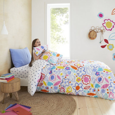 Pineapple Elephant Bedding Kids Blomme Floral Cotton Duvet Cover Set with Pillowcases Bright