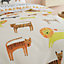 Pineapple Elephant Bedding Kids Khari Animals Cotton Duvet Cover Set with Pillowcases Cream