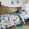 Pineapple Elephant Bedding Kids Wild Jungle Animals Cotton Duvet Cover Set with Pillowcases Green