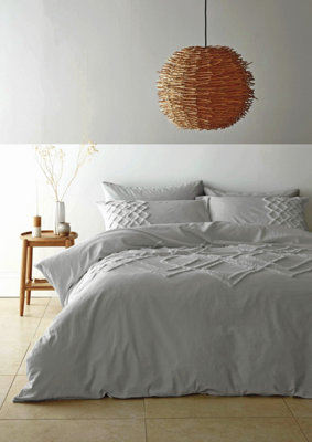 Pineapple Elephant Bedding Tufted Cotton Diamond Single Duvet Cover Set with Pillowcases Grey