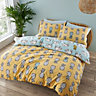 Pineapple Elephant Bedding Tupi Pineapple Cotton Duvet Cover Set with Pillowcase Ochre Teal