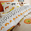 Pineapple Elephant Kids Bedding Khari Animals Cotton Double Duvet Cover Set with Pillowcases Cream