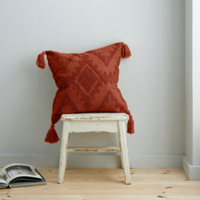 Pineapple Elephant Living Imani Tufted Filled Cushion 45x45cm Terracotta
