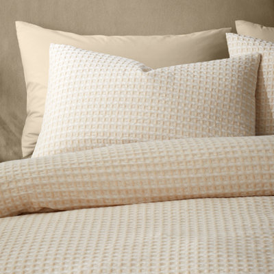 Pineapple Elephant Muscat Waffle Double Duvet Cover Set with Pillowcases Natural