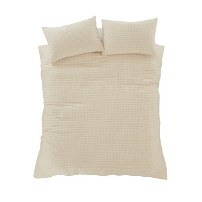 Pineapple Elephant Muscat Waffle Double Duvet Cover Set with Pillowcases Natural