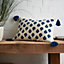 Pineapple Elephant Raya Tassel 40x60 cm Cushion Indigo Blue