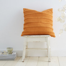 Pineapple Elephant Tufted Stripes Cotton Cushion Terracotta