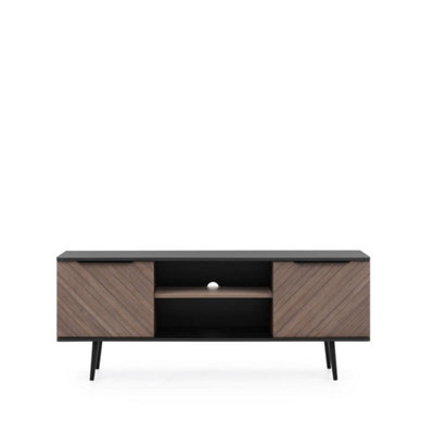Pinelli TV Cabinet 150cm - Sleek Design in Black Graphite & Oak - W1500mm x H600mm x D410mm