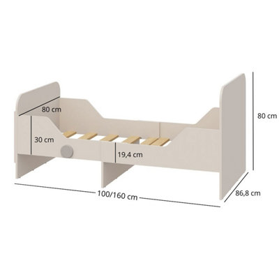 Ping Extending Single Bed Kids Bedroom - Cashmere