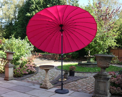 Pink 2.7m Crank and Tilt Shanghai Parasol - H225 x W270 x L270 cm