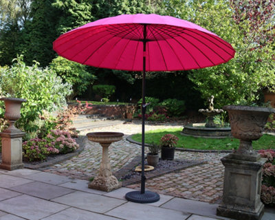 Pink 2.7m Crank and Tilt Shanghai Parasol - H225 x W270 x L270 cm