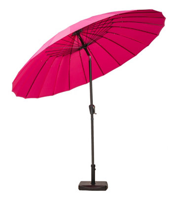 Pink 2.7m Crank and Tilt Shanghai Parasol - H225 x W270 x L270 cm - 4