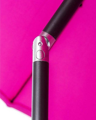 Pink 2.7m Crank and Tilt Shanghai Parasol - H225 x W270 x L270 cm - 6