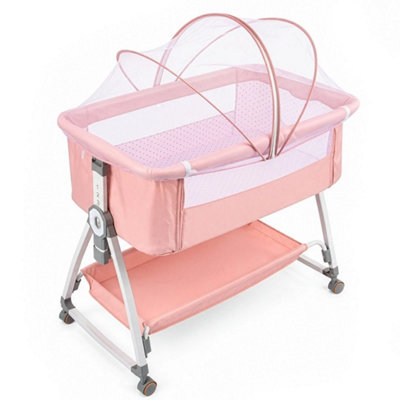 Pink 3-in-1 Baby Crib Frame Travel Cot Rocker Cradle Canopy versatile ...