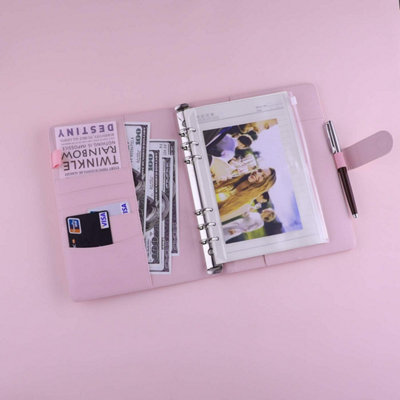 Pink A5 Refillable Budget Notebook with 6 Ring Binder and 25 Foil ...