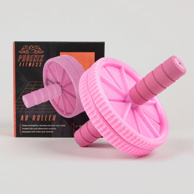 Pink Ab Roller Core Trainer for Effective Home Workouts