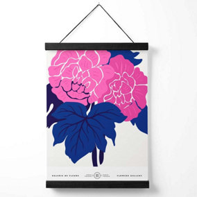 Pink and Blue Allium Flower Market Gallery Medium Poster with Black Hanger