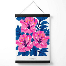 Pink and Blue Cosmos Flower Market Gallery Medium Poster with Black Hanger