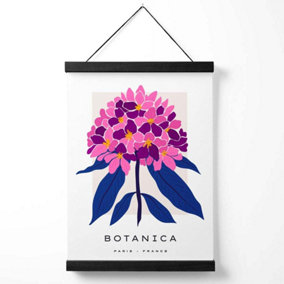 Pink and Blue Hydrangea Flower Market Gallery Medium Poster with Black Hanger