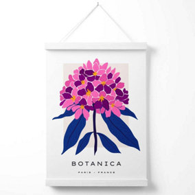 Pink and Blue Hydrangea Flower Market Gallery Poster with Hanger / 33cm / White