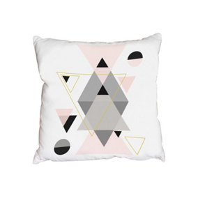 Pink and Grey shapes (Outdoor Cushion) / 60cm x 60cm