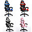 Pink and White Color PU Leather Ergonomic Computer Office Desk Chair Reclining backrest Adjustable lumbar cushion