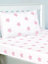 Pink and White Stars Double Fitted Sheet and Pillowcase Set