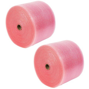 Pink Anti Static Bubble Wrap Roll 500mm x 100m For Picking, Packing, Storage, Shipping & Mailing