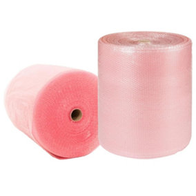 Pink Anti Static Bubble Wrap Roll 500mm x 50m For Picking, Packing, Storage, Shipping & Mailing