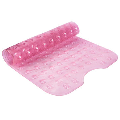 Pink Bath Mat Anti Slip 100cm x 40cm | DIY at B&Q