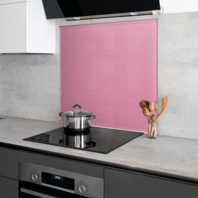 Pink Berry Smoothie Toughened Glass Kitchen Splashback - 600mm x 650mm