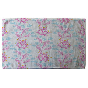 Pink & Blue Flower Design (Bath Towel) / Default Title