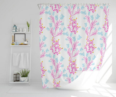 Pink & Blue Flower (Shower Curtain) / Default Title