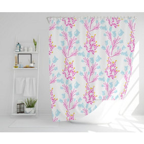 Pink & Blue Flower (Shower Curtain) / Default Title
